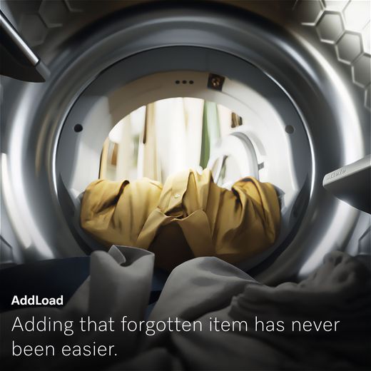Miele T1 EcoSpeed TSD643 WP Wifi Connected 9Kg Heat Pump Tumble Dryer - White - Annotation - Add load shot
